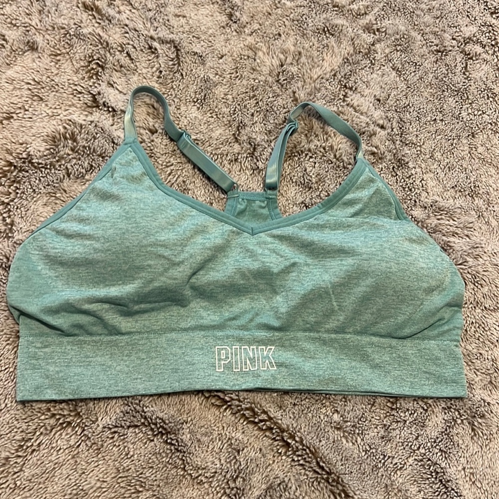 PINK Seafoam Green Sports Bra